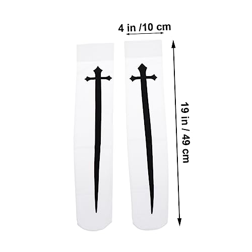 BESTYASH Cotton over Knee Socks Girls High Socks Cross Printed Pattern Comfortable2