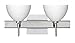 Besa Lighting 2SW-467907-CR-SQ 2X40W G9 Brella Wall Sconce with Canopy White Glass, Chrome Finish