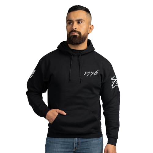Grunt Style 1776 Flag Hoodie (Black, Large)
