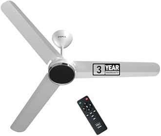 Impex 1200 mm BLDC Ceiling Fan with Remote Control | 5 star Rated Energy Efficient Ceiling Fan | High Air Delivery with 380 RPM, Aluminium Body | Upto 65% Energy Saving | 3 Year Warranty | Matte White