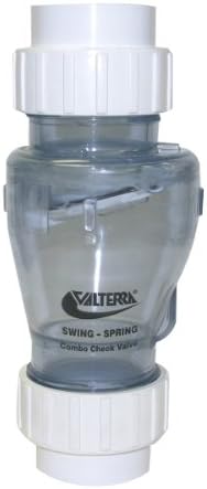 Valterra 200-CU20 PVC Swing/Spring Combination Check Valve, Clear, 2" Union