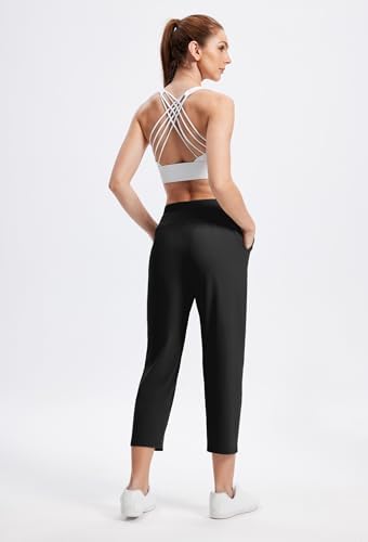 Alaroo Rexley Women's Pants 7/8 Stretch Ankle High Waisted Pants Work Business Casual Travel Sweatpants with Pockets 2026 Black L - 3