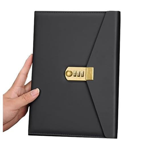 ARRLSDB Lock Diary Leather Journal Writing Notebook Planner Organizer Digital Password Notebook Locking Personal Diary (Black)