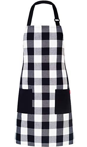 ALIPOBO Chef Bib Apron for Men Women, Kitchen Cooking Apron with 2 Pockets, 40"