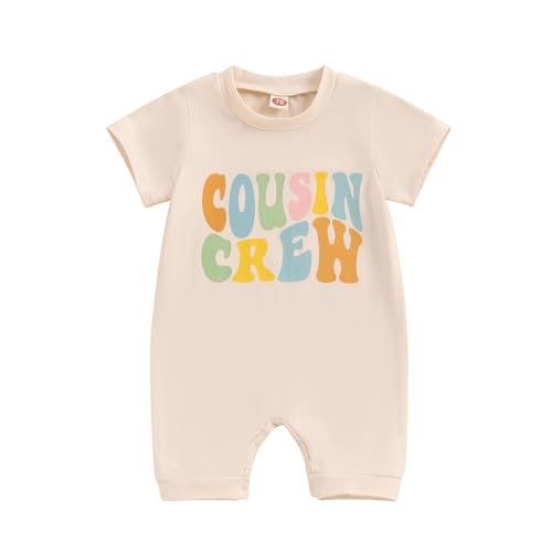 Cousin Crew Shirts for Kids Baby Short Sleeve Romper Bodysuit Toddler T-Shirt Summer Clothes Family Matching Outfits (US, Age, 12 Months, 18 Months,...