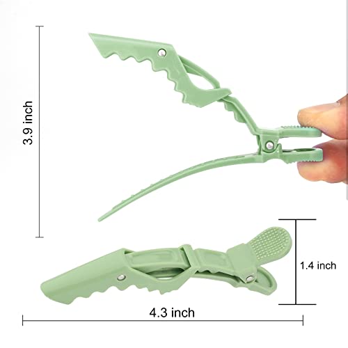 Ondder 24 Pack Alligator Hair Clips For Styling Sectioning, Green Salon Pro Hair Clips For Barber Clips For Hair Coloring, Cutting, Sectioning Big Gator Cutting Hair Clips Salon Alligator Clips For Hair, Hair Styling Clips Accessories For Women Men Girls Teens #TOP1