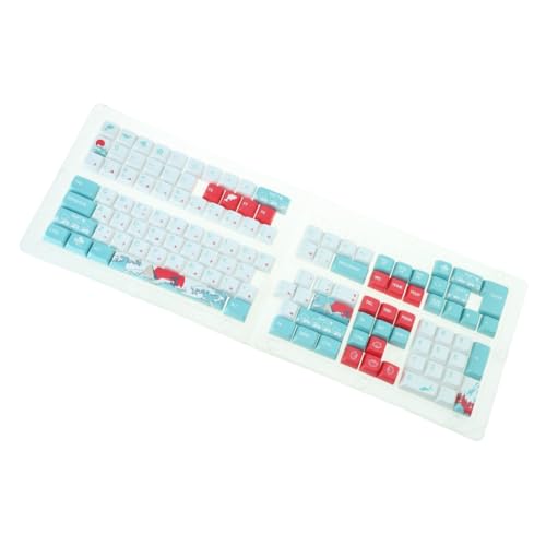Teclas japonesas artísticas: personalización de teclado premium 64/68/75 estilo mar de coral.