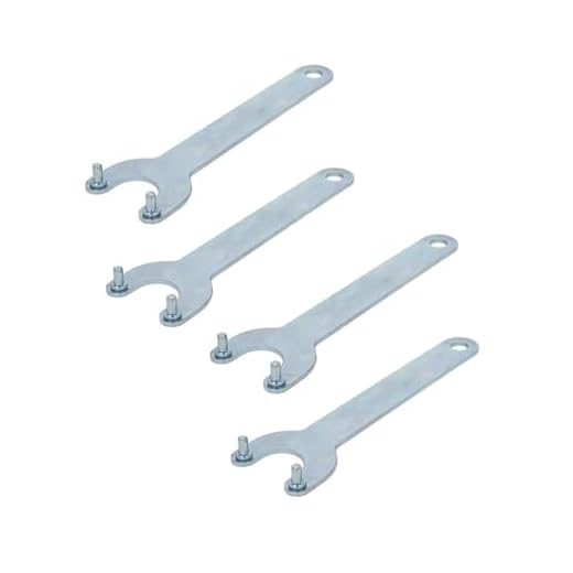 Utoolmart 4Pcs Angle Grinder Wrench, Iron Lock Nut 2 Prong Zinc Plating Finish Spanner for Dewalt Milwaukee Makita Black & Decker Ryobi