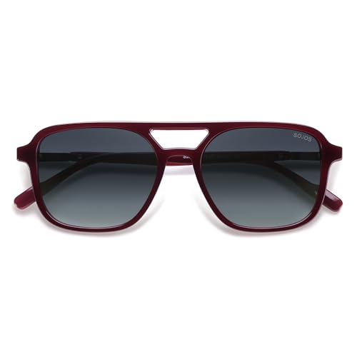 Image of SOJOS Retro Aviator Sunglasses for Women Men,Trendy Rectangle Womens Mens Shades Sun Glasses SJ2202