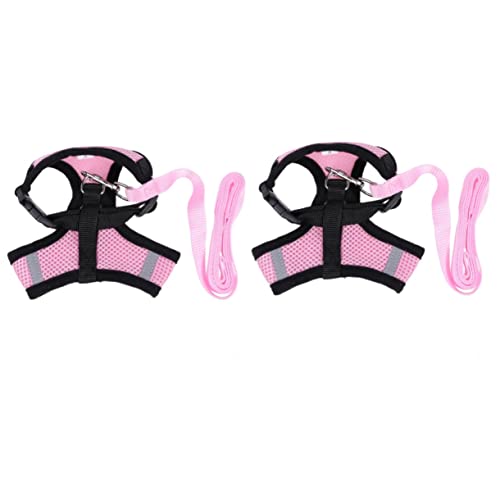 Sosoport 2pièces pour Animaux avec Gilet Ajustable Et Col pour Petits Chiens Et Chats Respirant s Couleur Rose