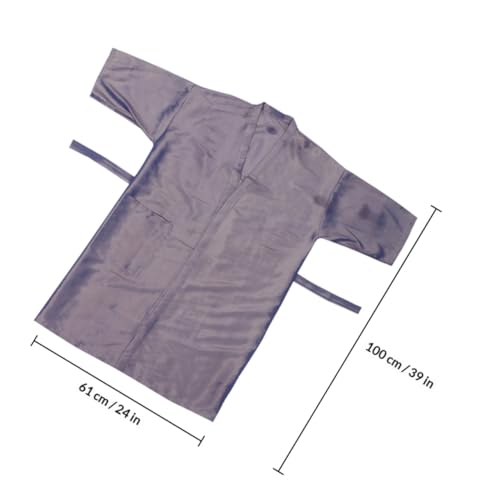 CLISPEED Delantal para Barbero Barbería para Teñir Cabello delantal protector para salón de peluquería y spa, Dorado y Gris miniatura 2