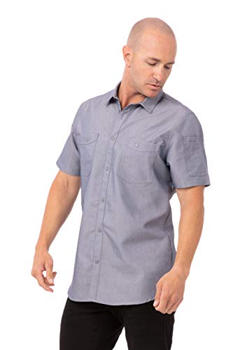 Chef Works mens Jaxon Button Down Shirt, Slate, XX-Large US