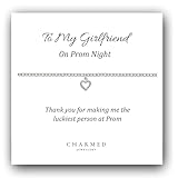 Charmed Jewellery Prom Gift for Girlfriend, CZ Heart Bracelet 925 Sterling Silver, Personalised, Gift Ideas for Prom Night
