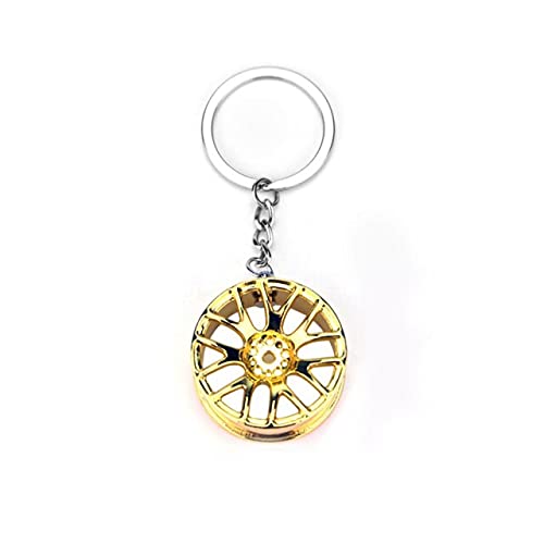 CHENLING Llavero de rueda de carro de metal con estilo llavero de coche dorado negro colgante creativo regalo joyería Cover
