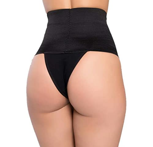 Cinta Modeladora De Alta Compressão Calcinha Barriga Zero (P, Preto)