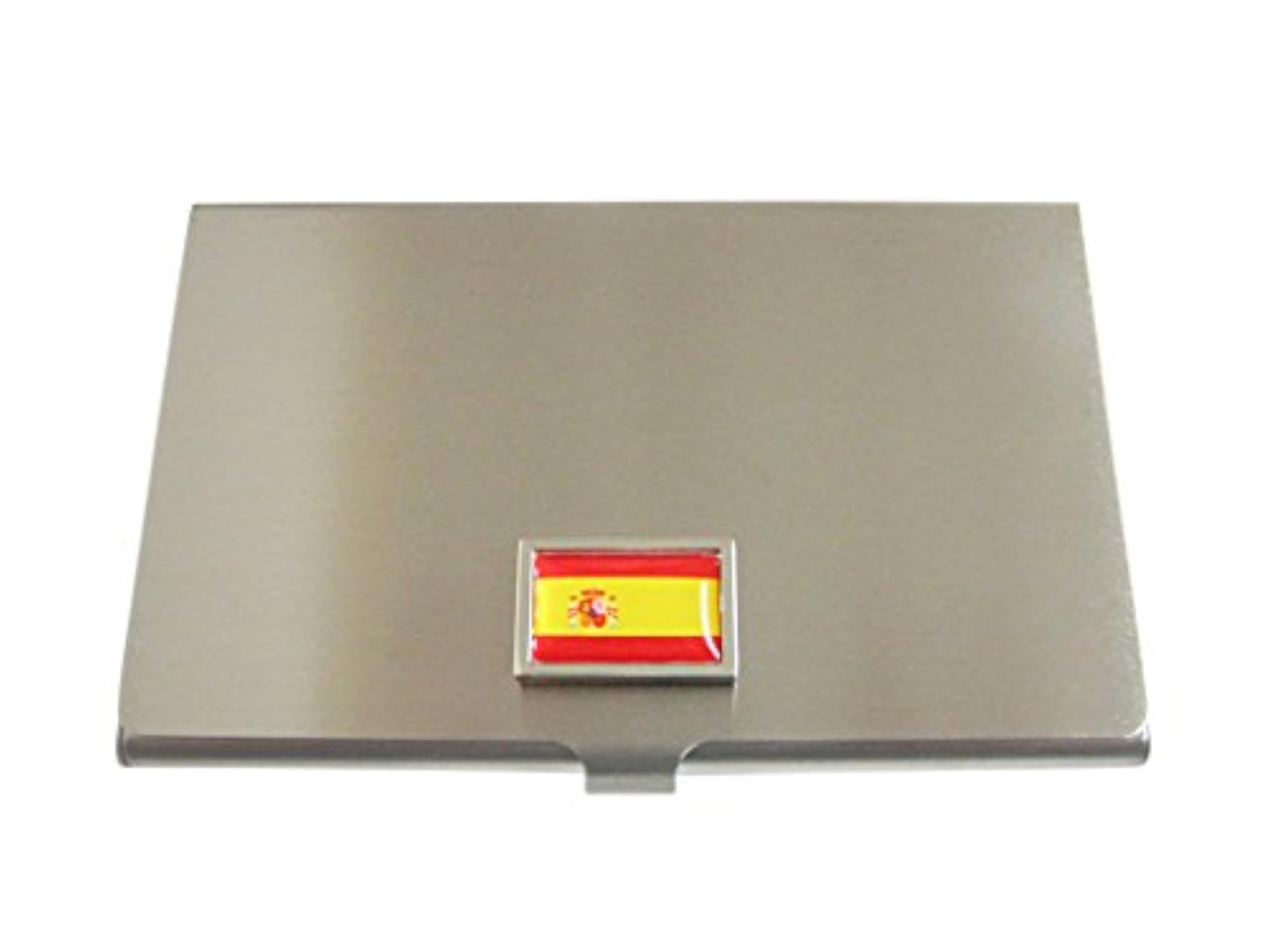 Bordered Spain Flag Business Card Holder