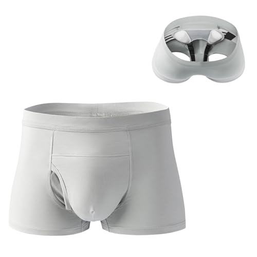 WNGJZZYC Hernia Underwear for Men, Hernia Support Belt, with 4 Removable Pressure Pads, Integrated Design, Simple Appearance, Bilateral Pain Relief(Small)