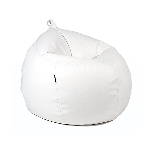 MiPuf - Puff Trufa Original - Tamaño 60x60x50 - Tejido Polipiel Alta Resistencia - Doble Cremallera - Relleno Incluido - Blanco - 4 años de Garantía