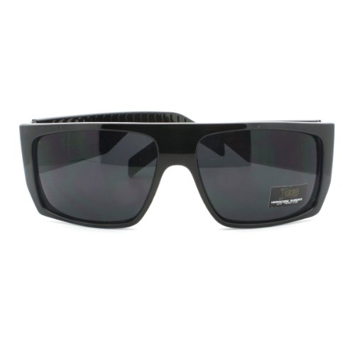 JuicyOrange Locs Sunglasses Mens Flat Top Square Gangster Mob Fashion Shades Black, 5.625w x 1.875h2