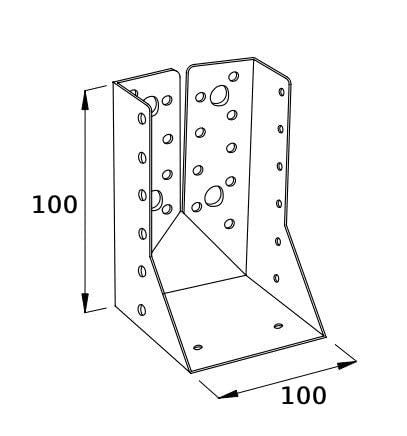 Shoe Bracket for Wooden Beams Support in Tropicalized Steel with Inner Wings - Internal anchor shoe for wooden beams, joint plate for gazebo canopy poles - Image 4