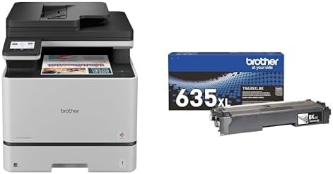 Bundle of Brother MFCL8730CDW Business Color Laser Printer with Duplex Print, Scan, Copy, Wireless Networking, & Advanced Security Features + Brother Genuine TN635XLBK High Yield Black Toner Cartridge