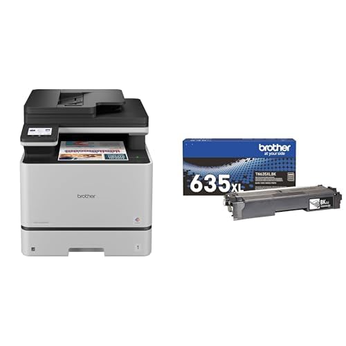 Bundle of Brother MFCL8730CDW Business Color Laser Printer with Duplex Print, Scan, Copy, Wireless Networking, & Advanced Security Features + Brother Genuine TN635XLBK High Yield Black Toner Cartridge