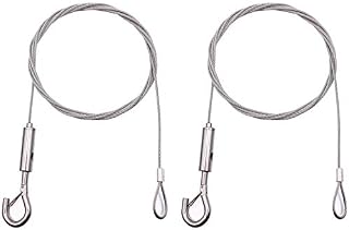 2 Pack 2m Φ2mm Picture Hanging Wire Heavy Duty Kit with Hook and Loop, for Picture, Mirror, Curtain, Hold 40KG