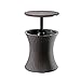 Keter Pacific Cool Bar Outdoor Patio Furniture and Hot Tub Side Table with 7.5 Gallon Beer and Wine Cooler, Espresso Brown
