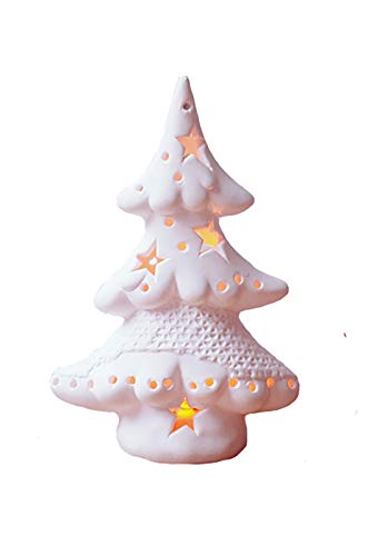 TY&WJ Hand-gemalt Glasierte Keramik Weihnachtsbaum Tannenbaum Dekobaum,Pre-Bett Mini Xmas Baum Mit Led-licht,Weihnachten Tischschmuck,Klein Weihnachtsbaum Tannenbaum Dekobaum Figurs Urlaub Dekor Cover