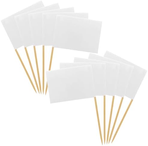 [100 Pack] Blank Toothpick Flags, Cheese Markers for Charcuterie Board Food Label Cupcake Toppers Pick Cocktail Picks for Appetizers, Party Buffet, Cupcake, Food, Fruit, Party Decoration