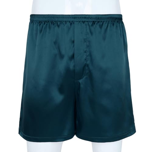 FEESHOW Mens Casual Silky Satin Boxer Shorts Loose Sports Short Pants Sleepwear Nightwear3