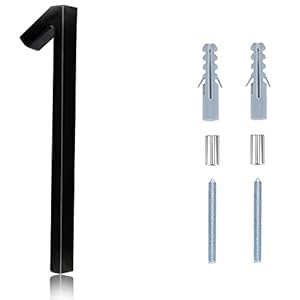 Black House Numbers – 5 Inch Modern Floating Address Numbers For Houses Rust Proof Zinc Alloy Easy To Install Number 1