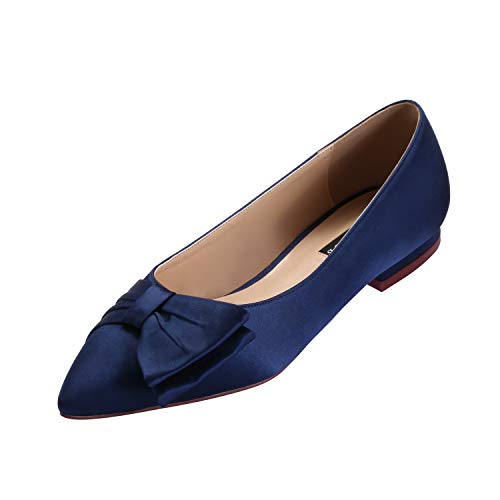 ERIJUNOR Wedding Flats Comfortable Flat Shoes for Women Closed Toe Wide Width Evening Party Dress Shoes