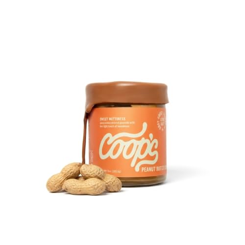 Coop's Peanut Butter Sauce, All Natural Peanut Sauce Gift Non GMO Gluten Free Vegan Ice Cream Toppings Sundae Smoothie Desserts, 10 Ounce