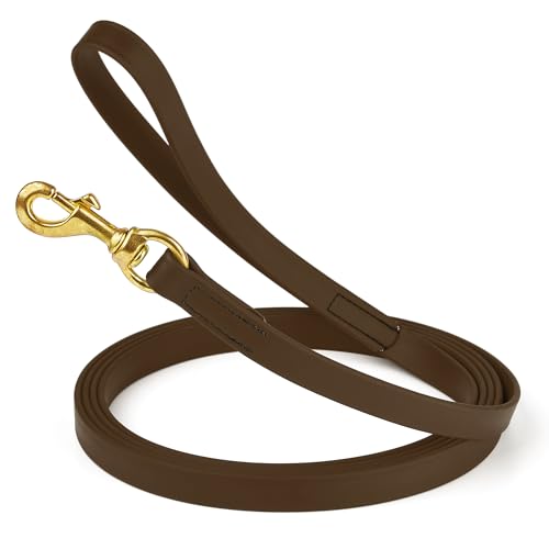 Viper Biothane K9 Working Dog Leash Waterproof Lead for Tracking Training Schutzhund Odor-Proof Long Line with Solid Brass Snap for Puppy Medium and Large Dogs, 15ft Dark Chocolate Brown