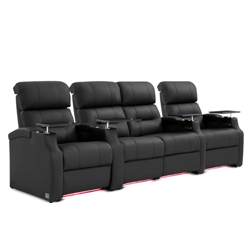 Weilianda Home Theater Seating, Top Grain Leather Sectional Seats Recliner Chair, Zero Gravity...
