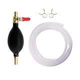 GAOLAOSY Gasoline Siphon Hose Pump, Manual Fuel Transfer Pump with 6.5FT PVC Gas Siphon Hose & Rubber Ball, Portable Hand Sucker Pump for Water Gasoline Oil Petrol Diesel Exchange (10MM)