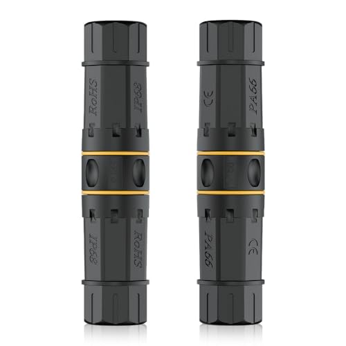 iwillink 10 Gbps Cat7 IP68, wodoszczelne złącze RJ45, złącze sieciowe, ekranowane gniazdo sieciowe do sieci LAN/kabli instalacyjnych, 2 sztuki