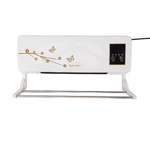 Luqeeg Aire Acondicionado y Calentador Montados en la Pared, Máquina de Refrigeración y Calefacción Eléctrica Ventilador de Aire Acondicionado con Control Remoto y Poste de Secado de Ropa