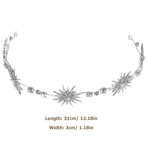 3pcs Charm Bridesmaid Ribbon Women Decor Bride Crystal Accessories Wedding Formal Girls Decorative Star Alloy Chain with Ladies Headband Hair Rhinestone Snowflake Sash Waist2