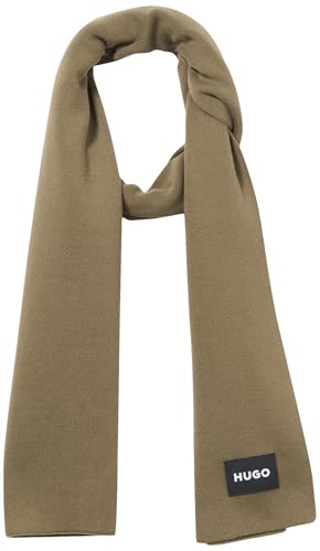 Écharpe HUGO unie tricotée pour femme avec logo en caoutchouc - Accessoire d'hiver