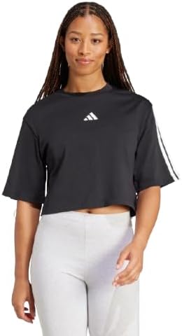 adidas Womens Essentials 3-Stripes Cotton Loose T-Shirt