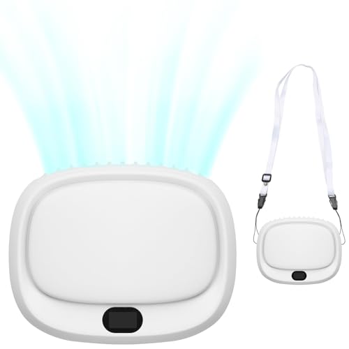 Wandefol Ventilador de mano con USB, pequeño con cable, portátil, para batería recargable y 4 marchas, con indicador LED con soporte, color blanco
