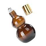 WOONEKY Rollo De 5 Piezas Botella de aceite esencial de calabaza doble botellas de perfume con rodillos pequeños viales de muestra perfumes botellas de rodillos para aceites 30ml relleno