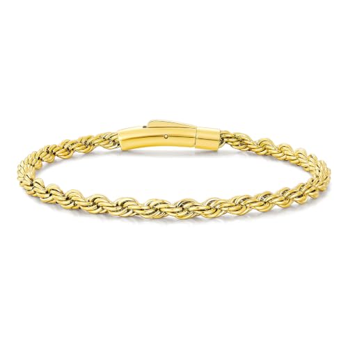 Pulsera de cadena cuerda 4mm para hombre y mujer miniatura 1