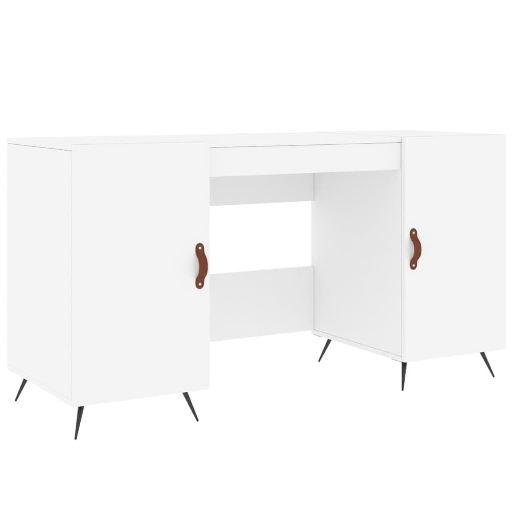 vidaXL Escritorio Madera de ingeniería Blanco 140x50x75 cm, Escritorio de Ordenador, Escritorio de Estudio, Muebles de Oficina en casa