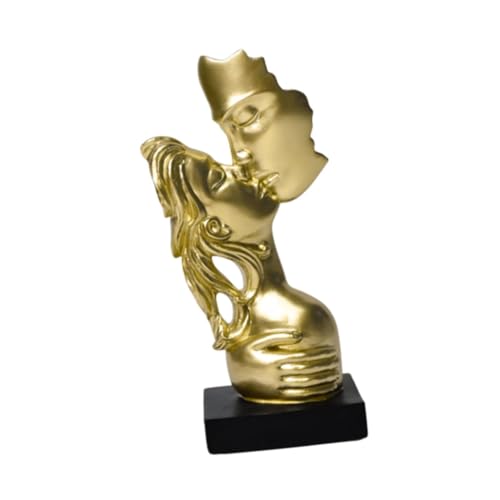 PETSOLA Statue Couple Kiss Sculpture Sculpture Abstraite Figurine Résine Ornement Table Centre Art Moderne Doux Créatif Convient à La Chambre Salon Cadeau...