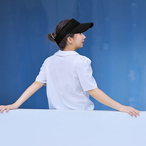 jerbro Unisex Visoren Cap Sonne Hut Golf Tenniskappe mit Sonnenblende Baseball Kappe Baseballmütze Einstellbar Visor Sommer Schirmmütze für Damen Herren (Schwarz)