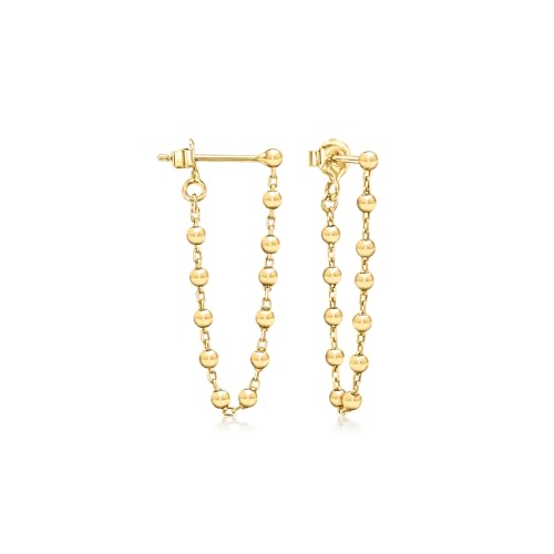 Pure Collection by Ross-Simons 18kt Gold Vermeil Bead-Chain Drop Earrings
