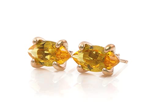 Boucles d'oreilles citrine marquise parfaites pour votre tenue de mariage - 6